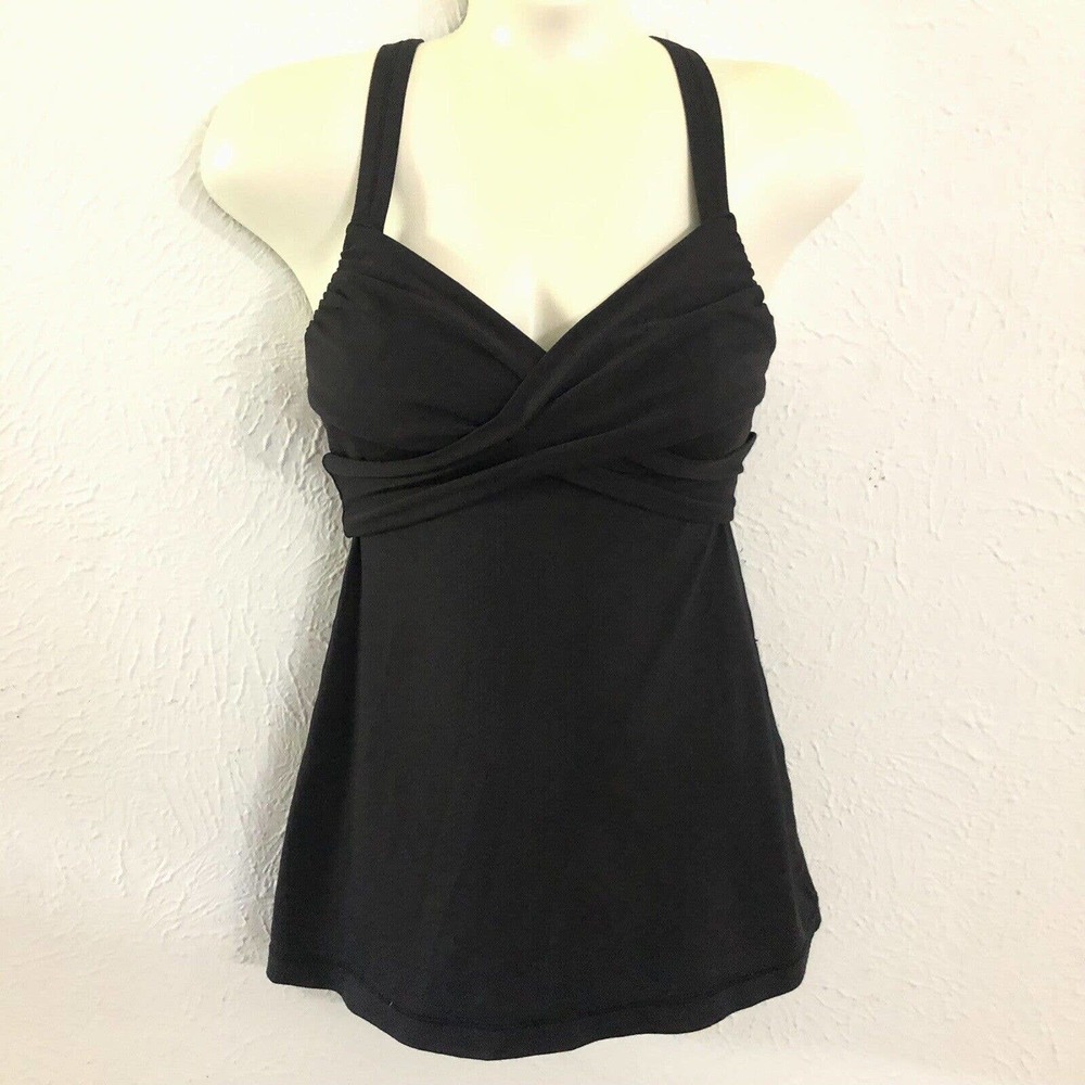 Lululemon Women Solid Black Wrap It Up Keyhole Cutout Luxtreme Bra Tank Top 4